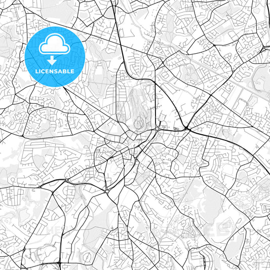 Vector PDF map of Dudley, England