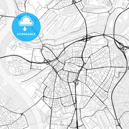 Vector PDF map of Duisburg, Germany