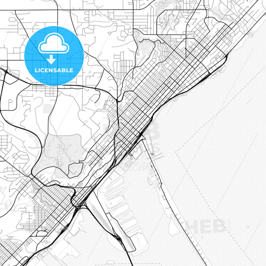 Vector PDF map of Duluth, Minnesota, United States