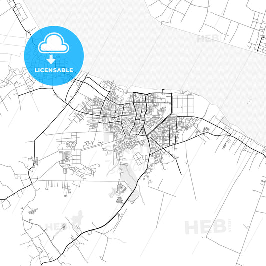 Vector PDF map of Dumai, Indonesia