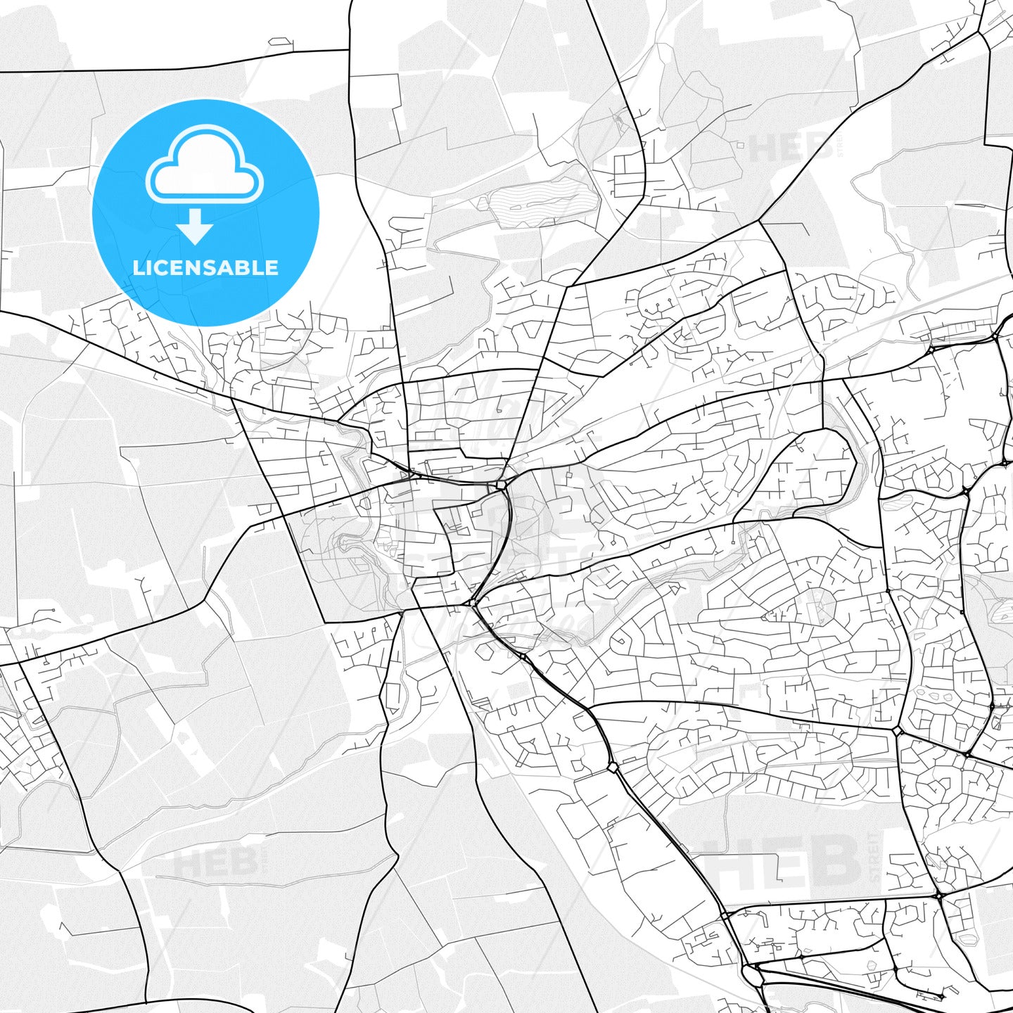 Vector PDF map of Dunfermline, Scotland