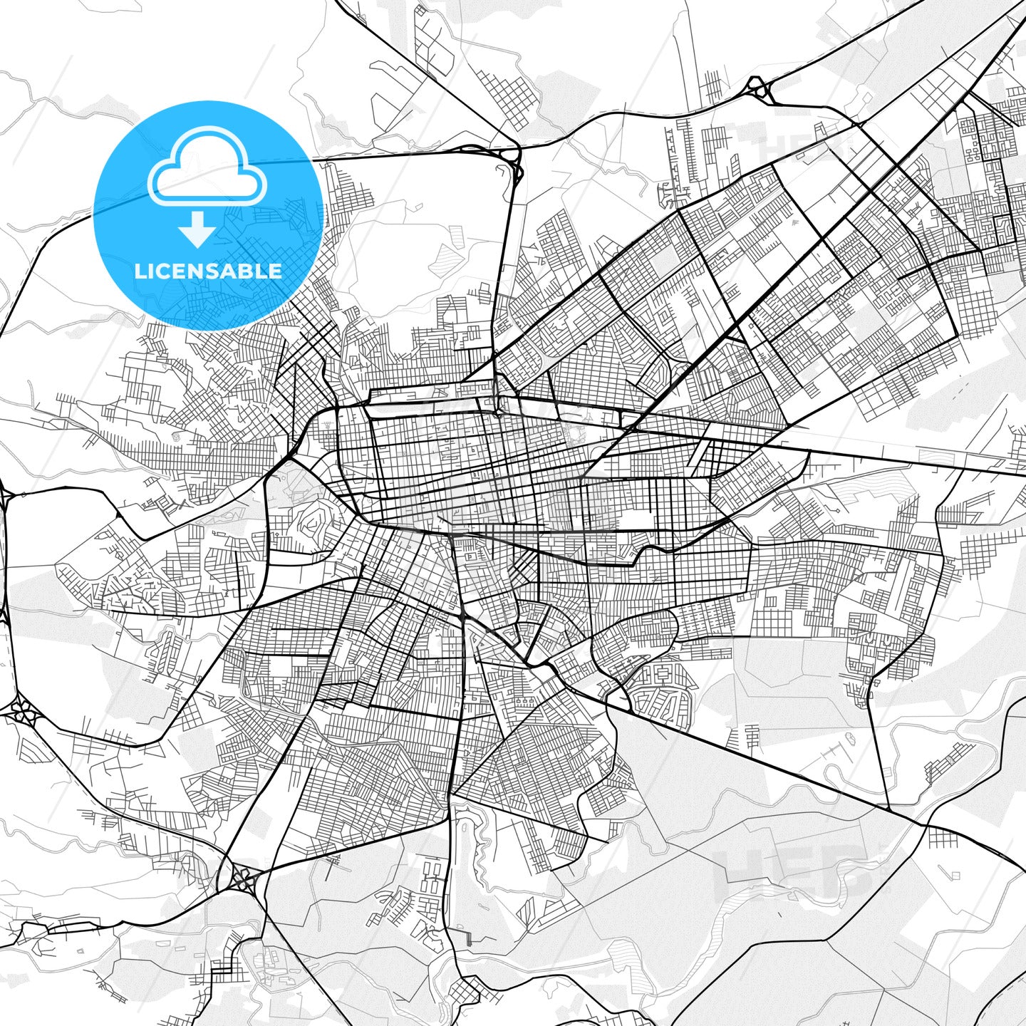 Vector PDF map of Durango, Mexico