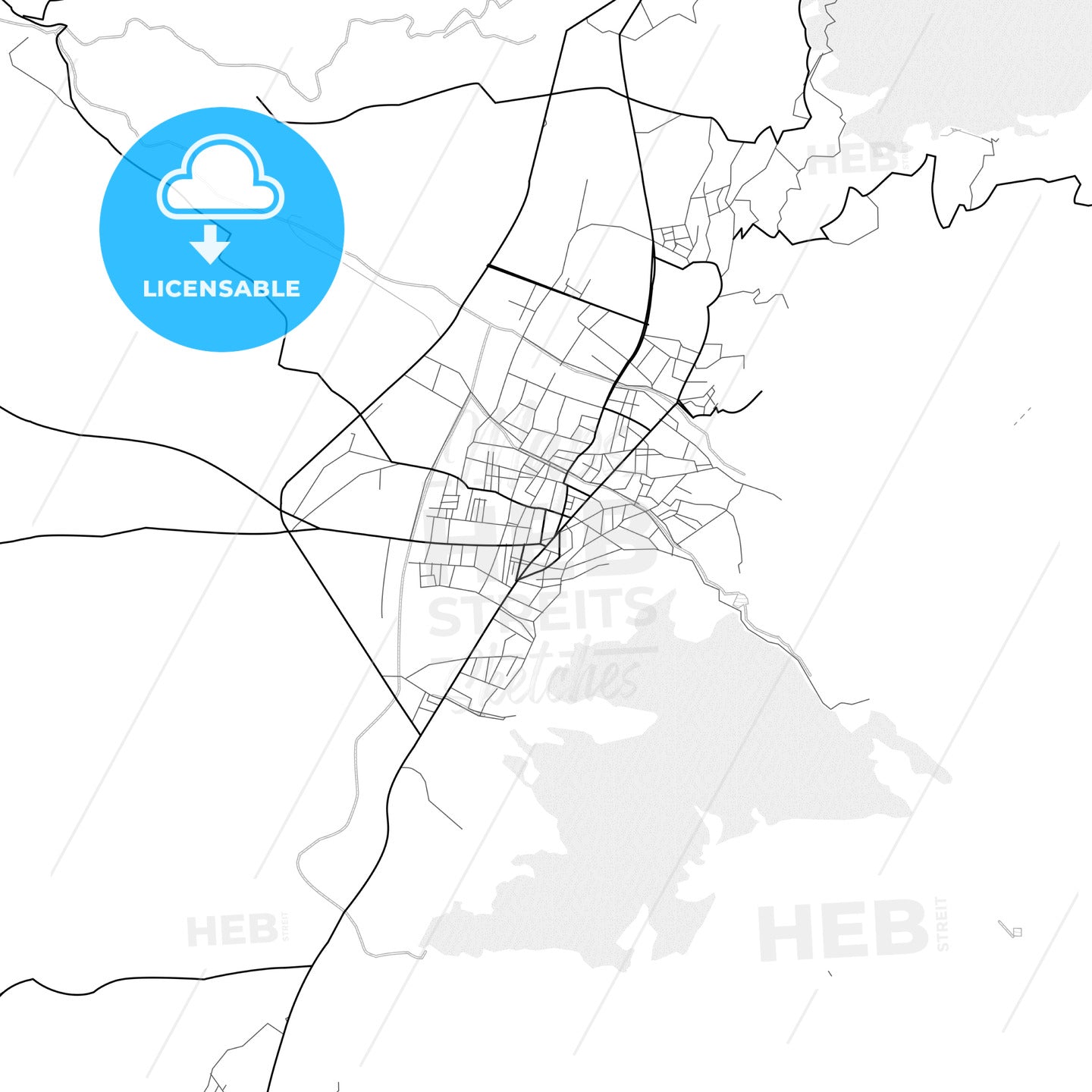 Vector PDF map of Düziçi, Turkey