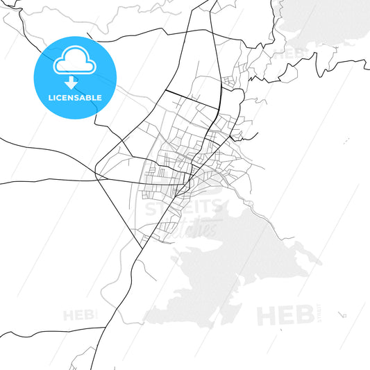 Vector PDF map of Düziçi, Turkey