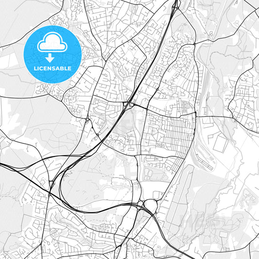 Vector PDF map of Eastleigh, England