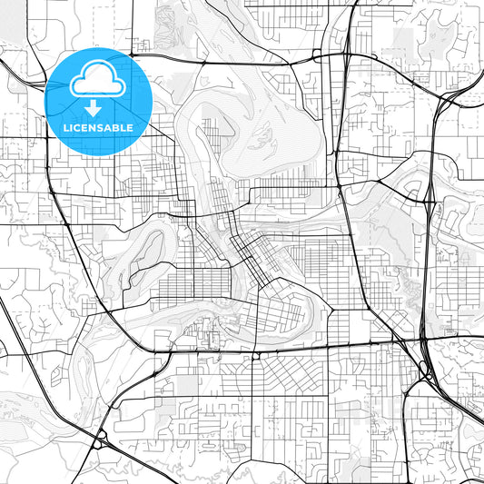 Vector PDF map of Eau Claire, Wisconsin, United States