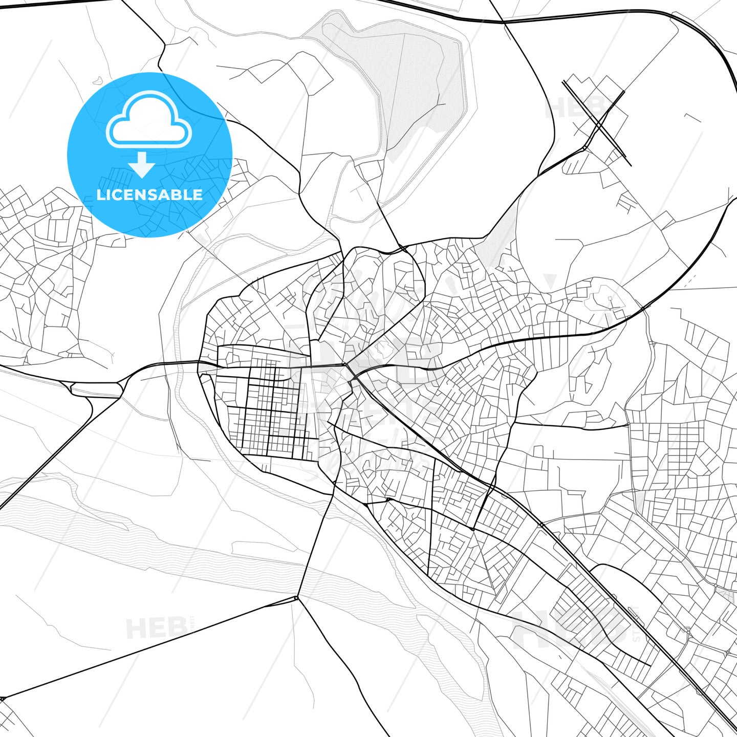 Vector PDF map of Edirne, Turkey