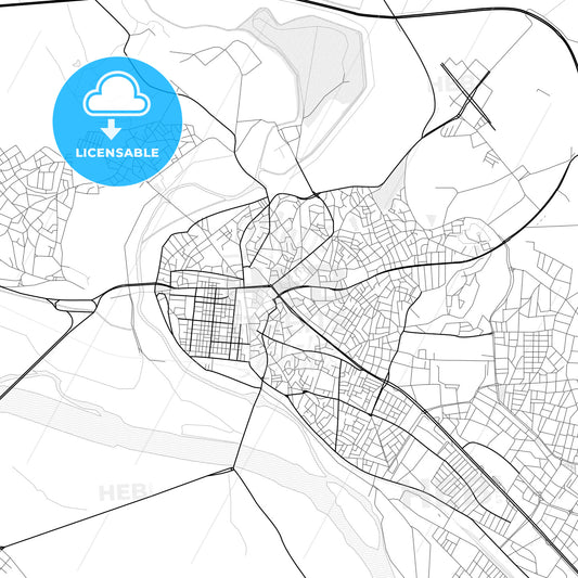 Vector PDF map of Edirne, Turkey