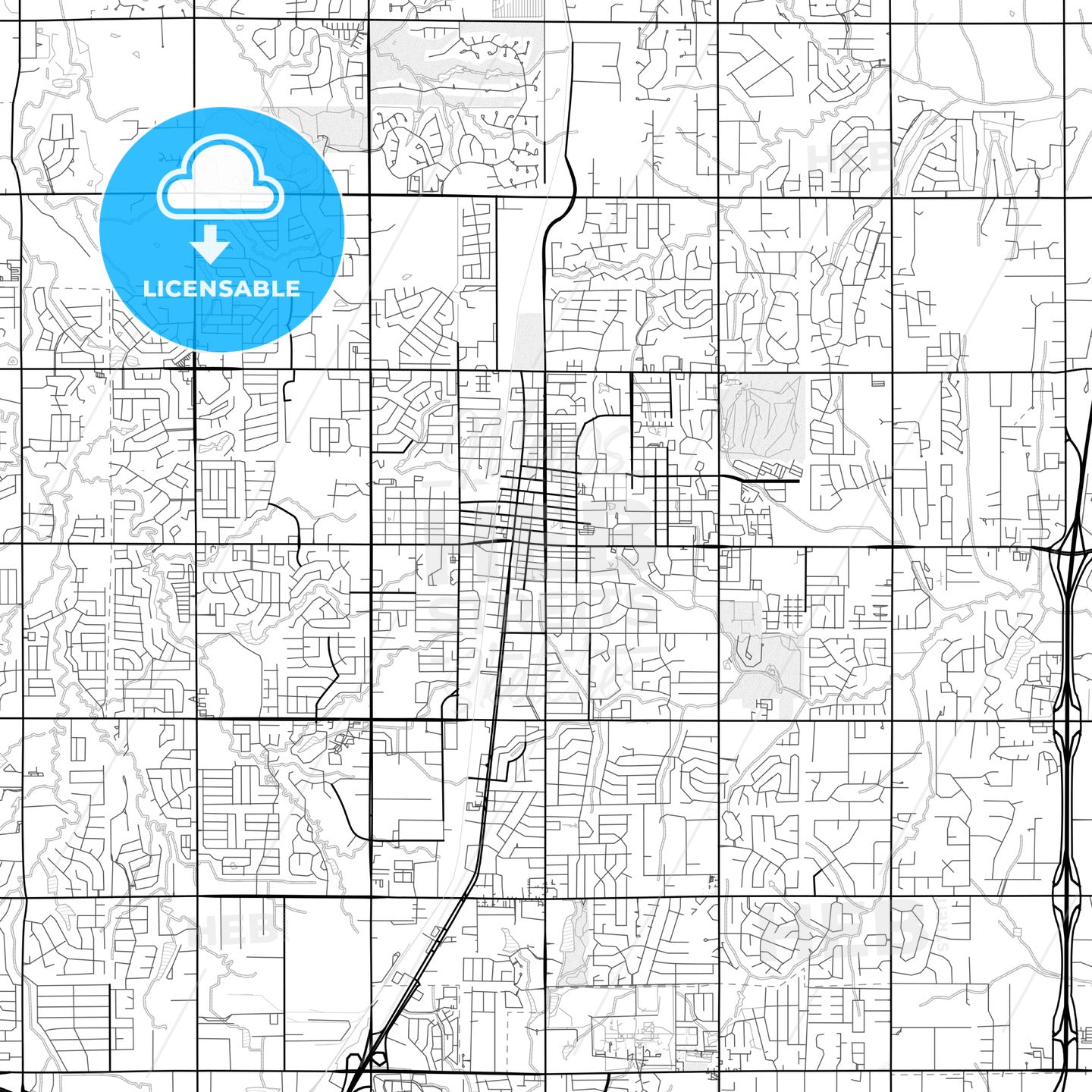 Vector PDF map of Edmond, Oklahoma, United States