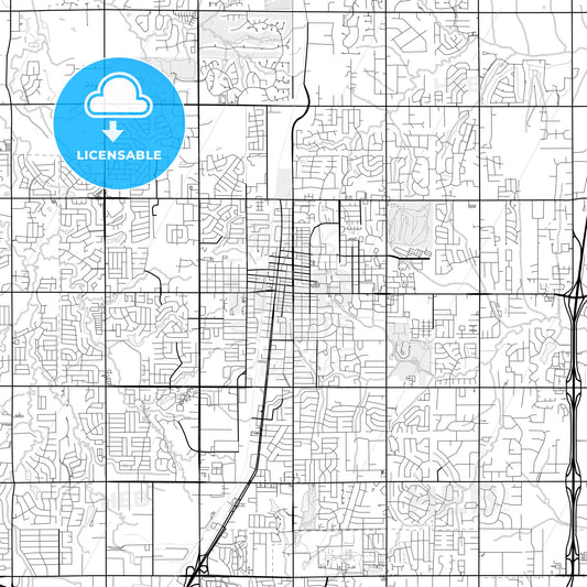 Vector PDF map of Edmond, Oklahoma, United States