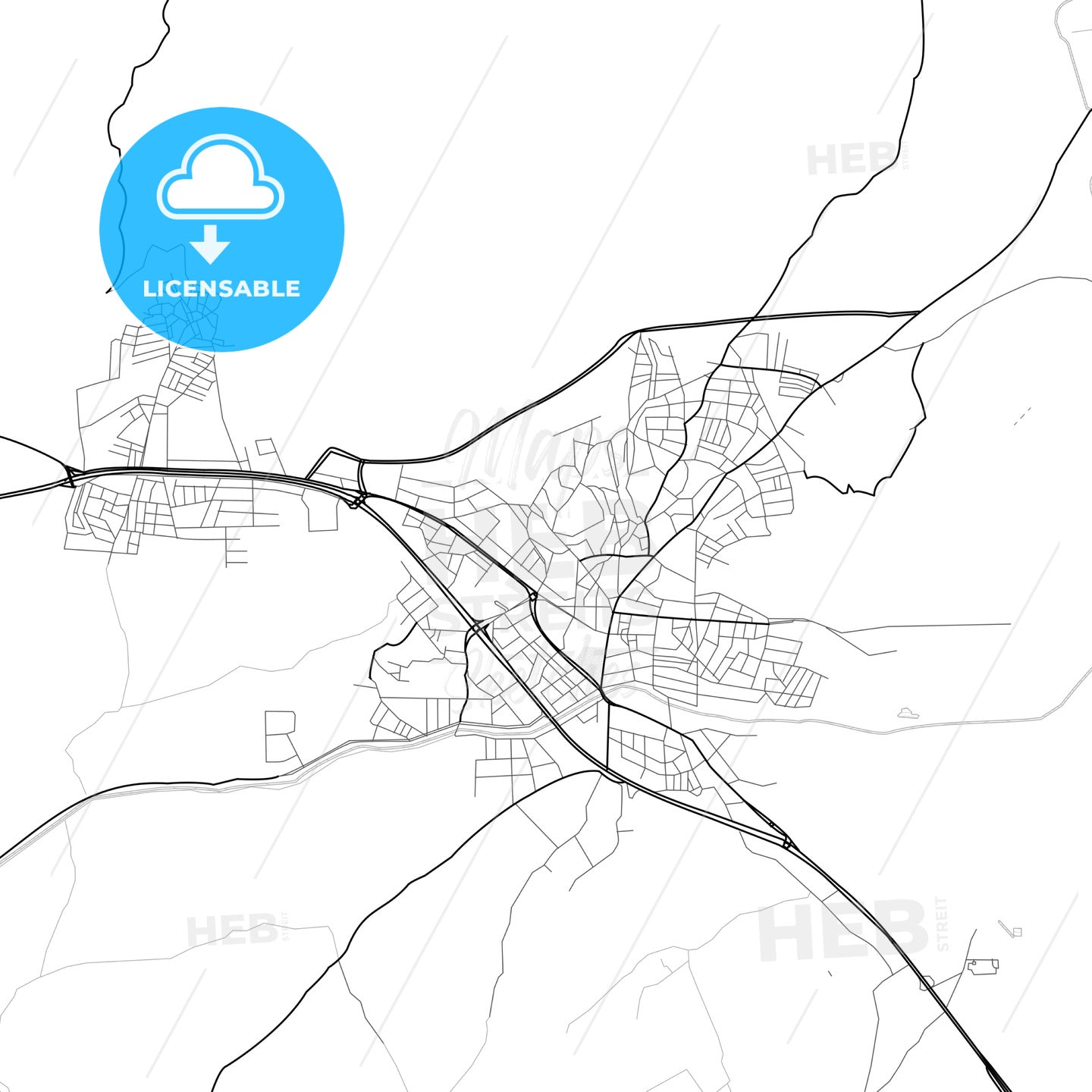 Vector PDF map of Edremit, Turkey