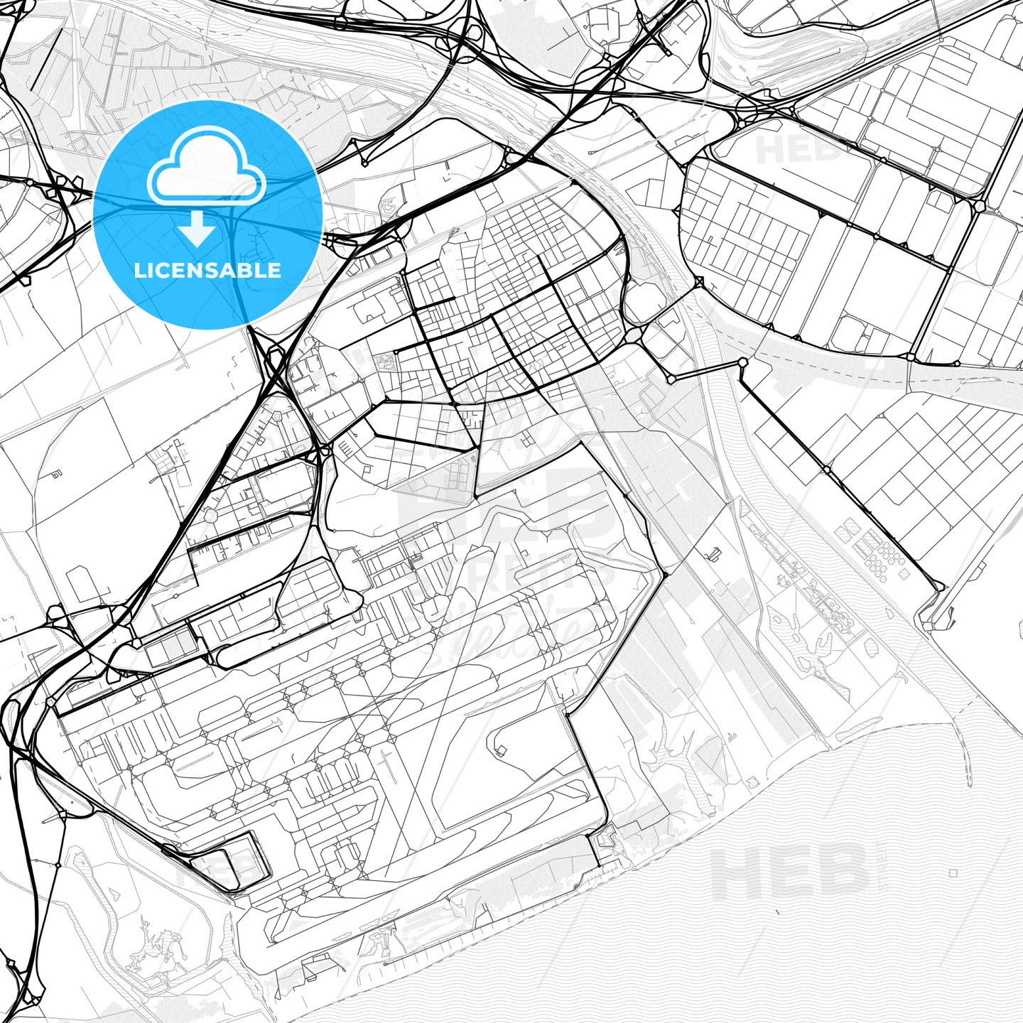 Vector PDF map of El Prat de Llobregat, Spain