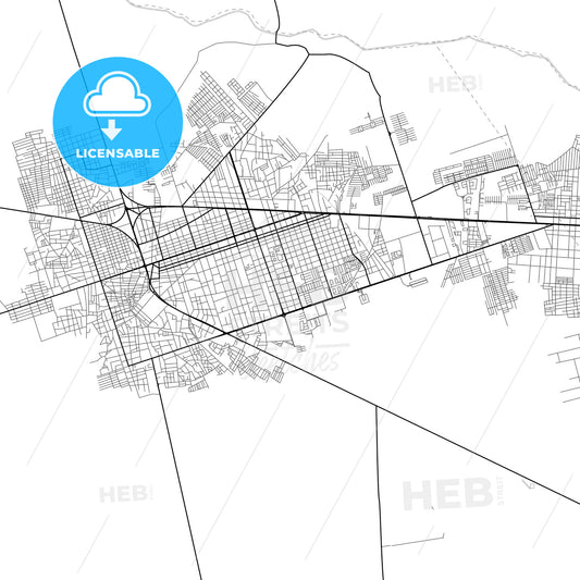 Vector PDF map of El Tigre, Venezuela