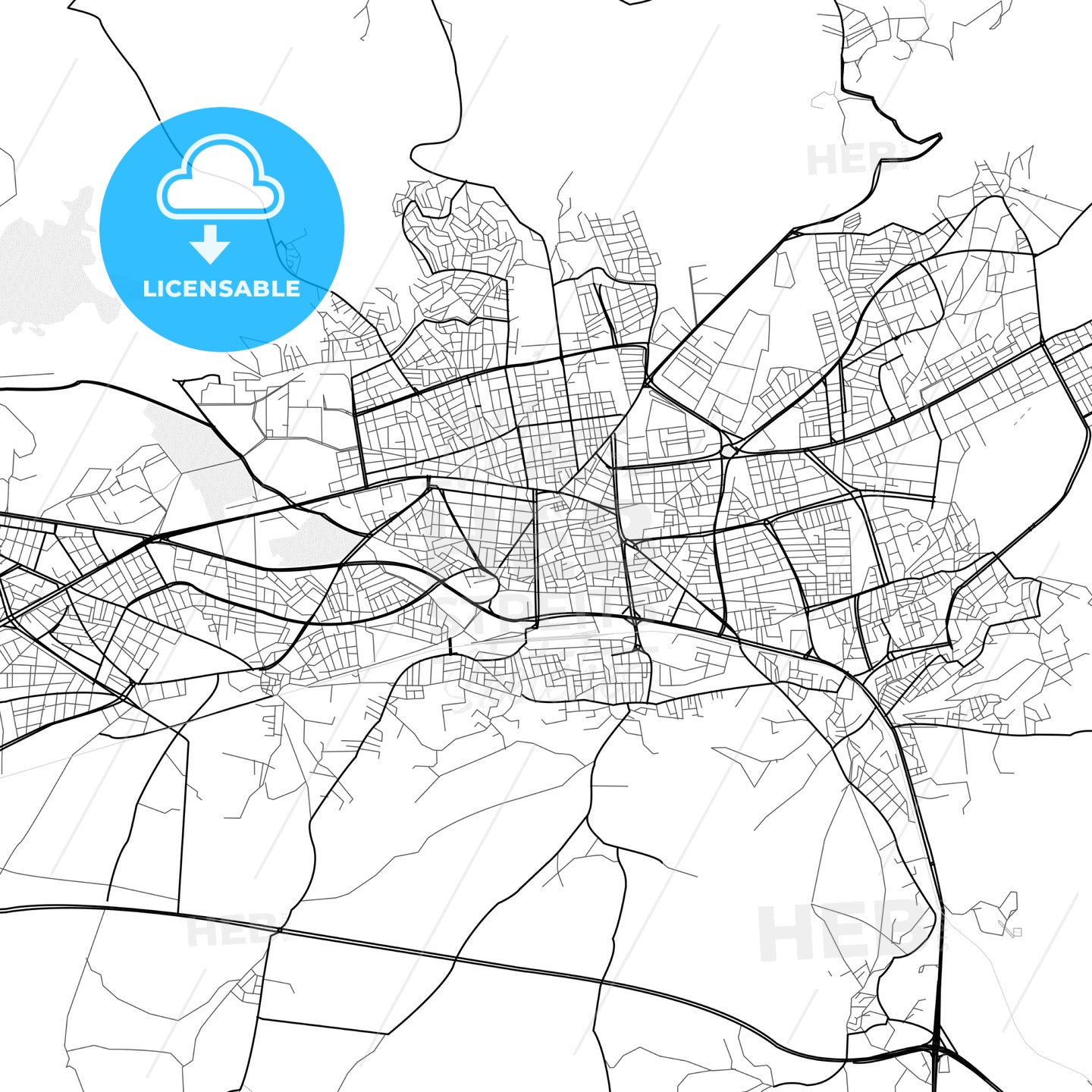 Vector PDF map of Elâzığ, Turkey