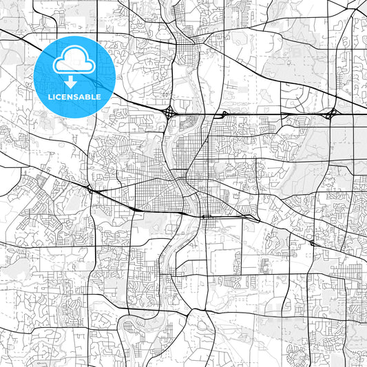 Vector PDF map of Elgin, Illinois, United States