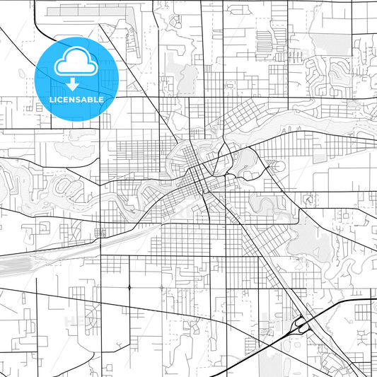 Vector PDF map of Elkhart, Indiana, United States