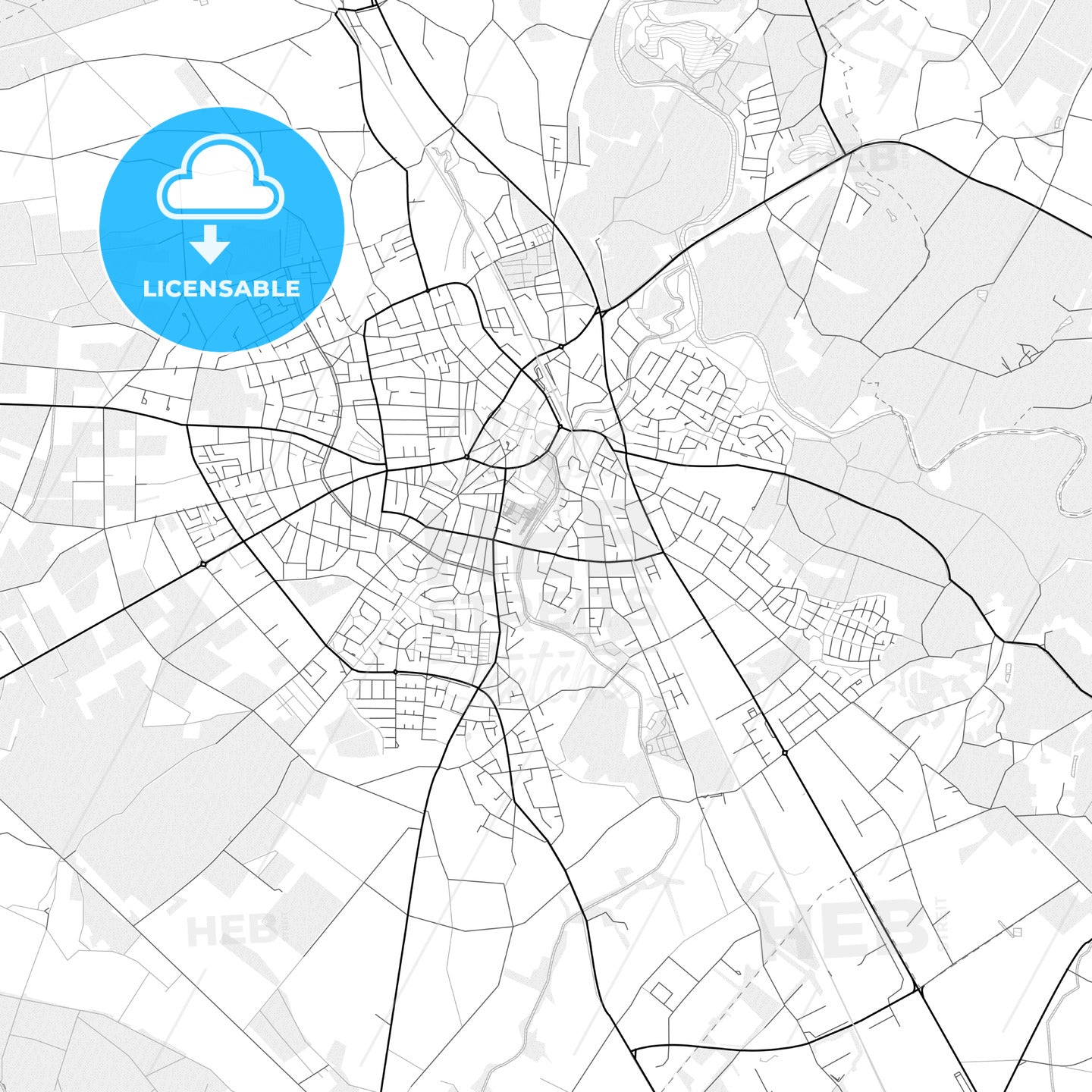 Vector PDF map of Emsdetten, Germany