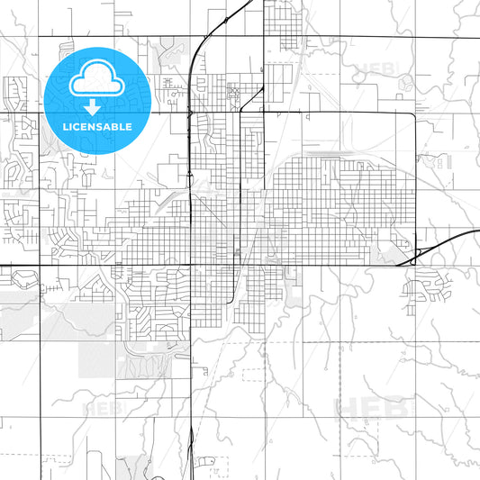 Vector PDF map of Enid, Oklahoma, United States