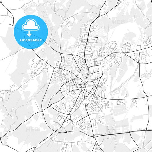 Vector PDF map of Ennis, Ireland