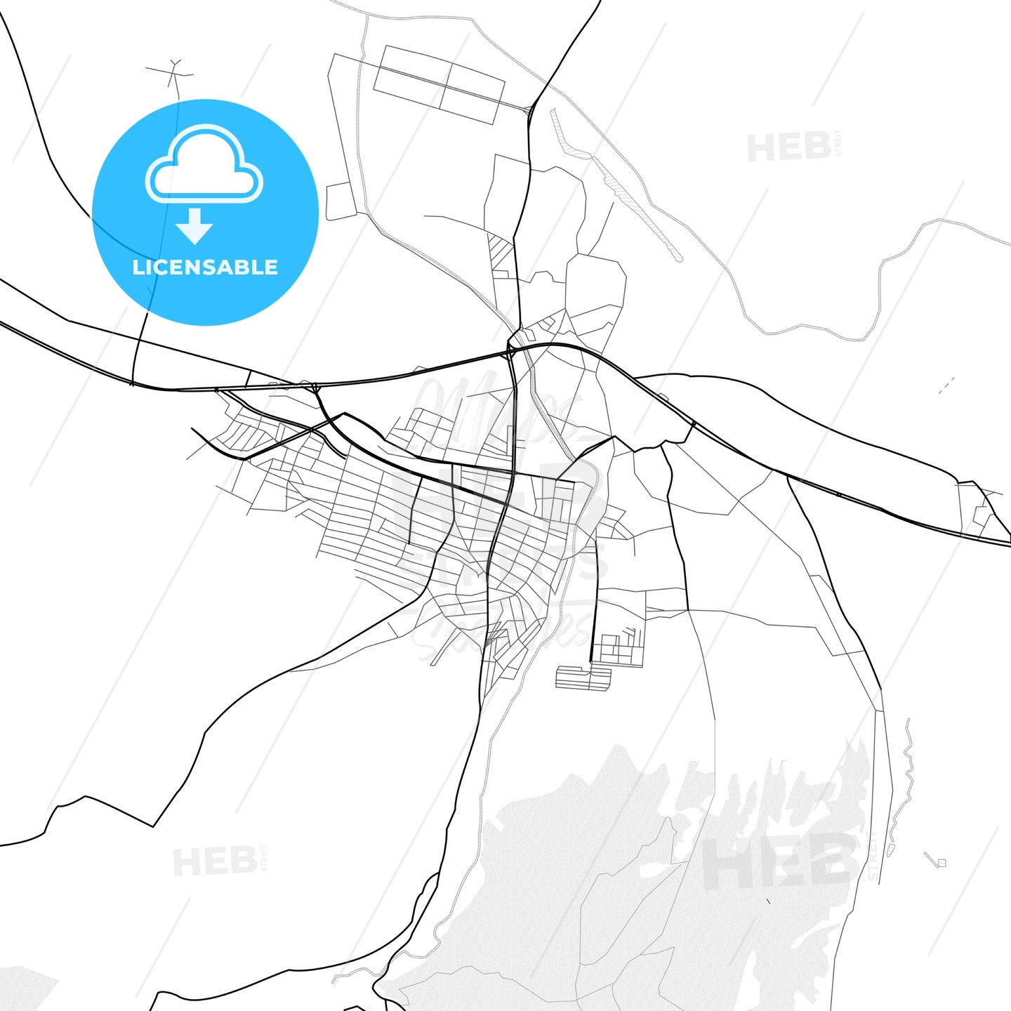 Vector PDF map of Erbaa, Turkey