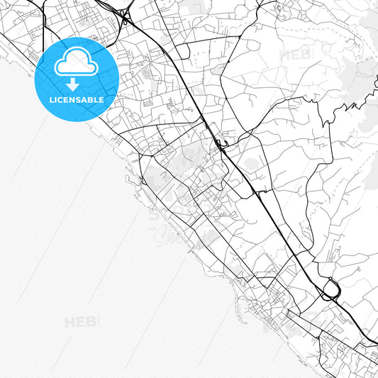 Vector PDF map of Ercolano, Italy