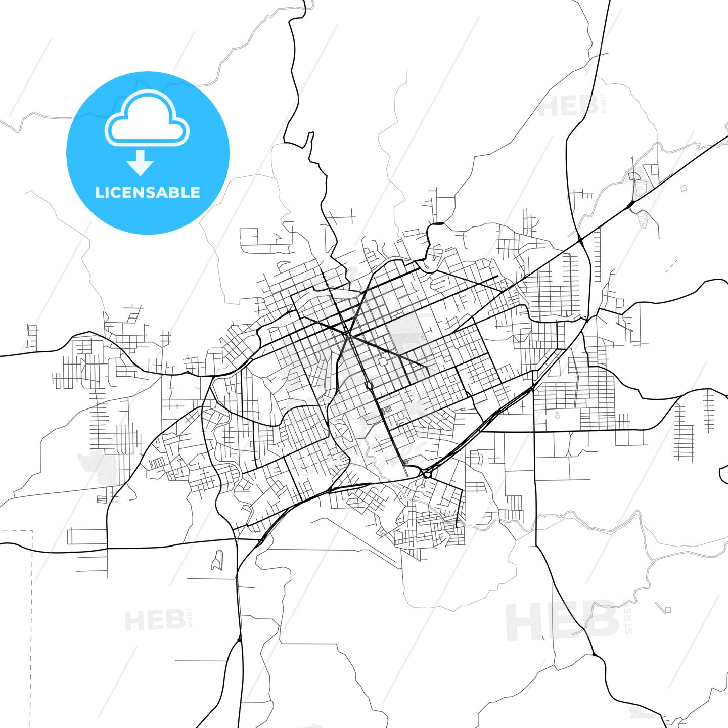 Vector PDF map of Erechim, Brazil