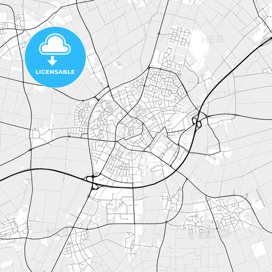 Vector PDF map of Erkelenz, Germany