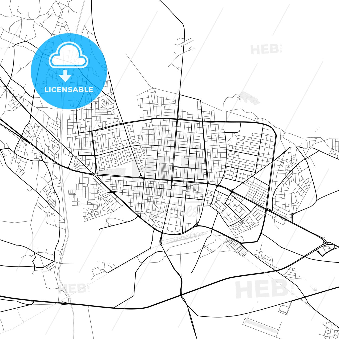 Vector PDF map of Erzincan, Turkey