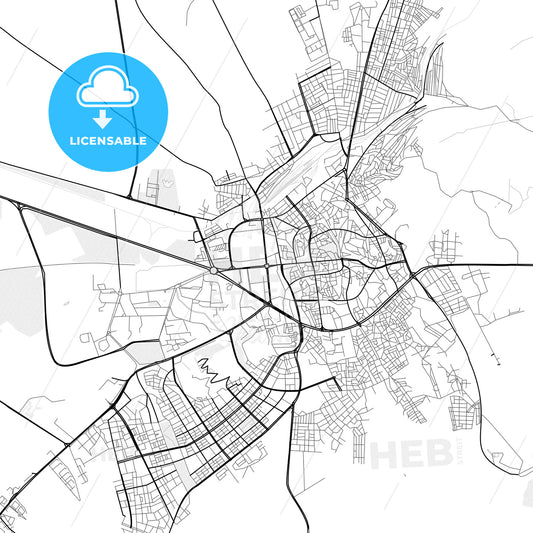 Vector PDF map of Erzurum, Turkey