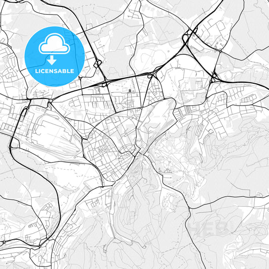 Vector PDF map of Esch-sur-Alzette, Luxembourg