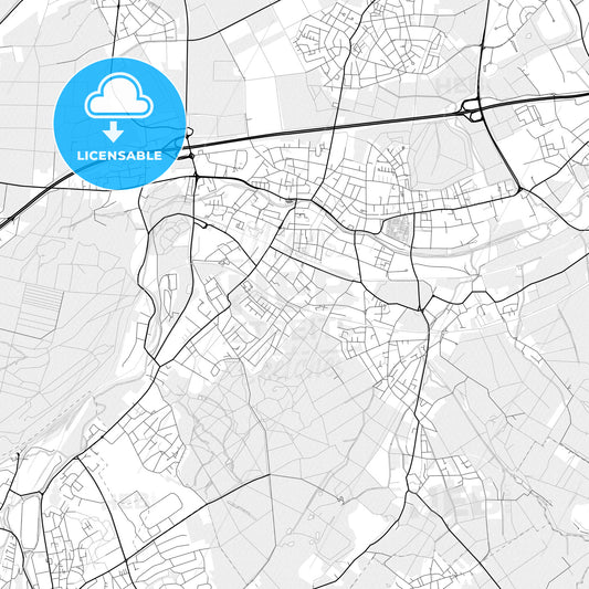 Vector PDF map of Eschweiler, Germany