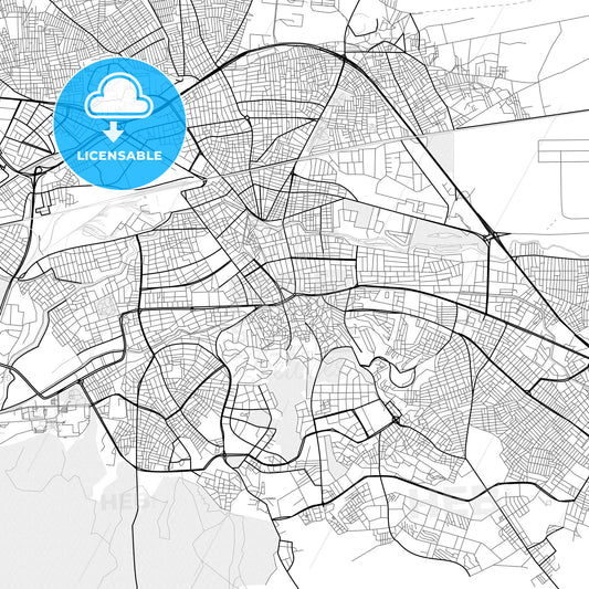 Vector PDF map of Eskişehir, Turkey