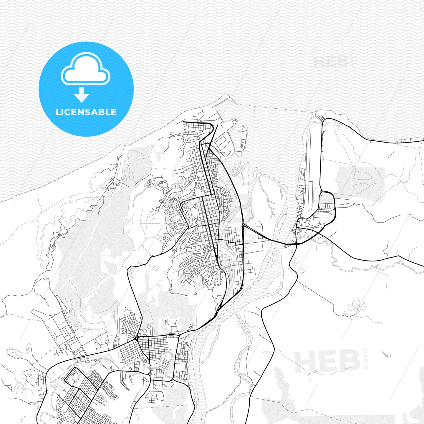 Vector PDF map of Esmeraldas, Ecuador