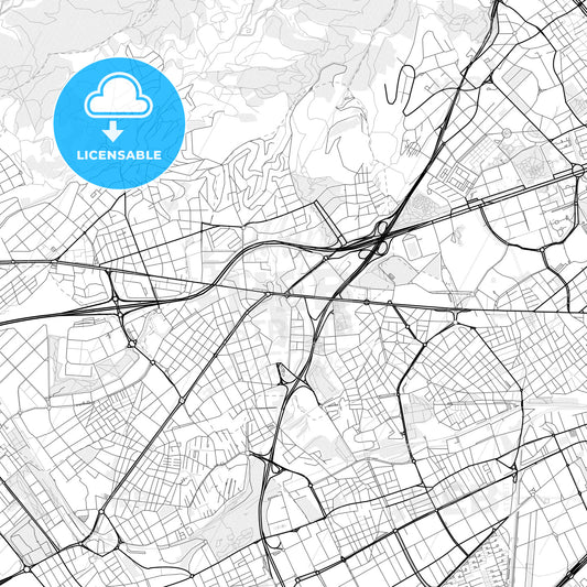 Vector PDF map of Esplugues de Llobregat, Spain