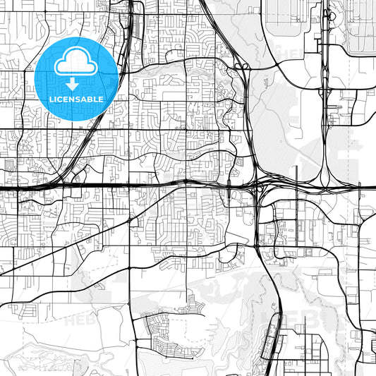 Vector PDF map of Euless, Texas, United States