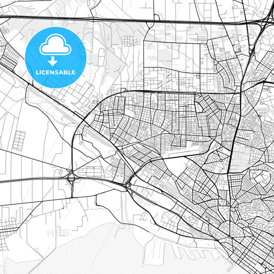 Vector PDF map of Evosmos, Greece