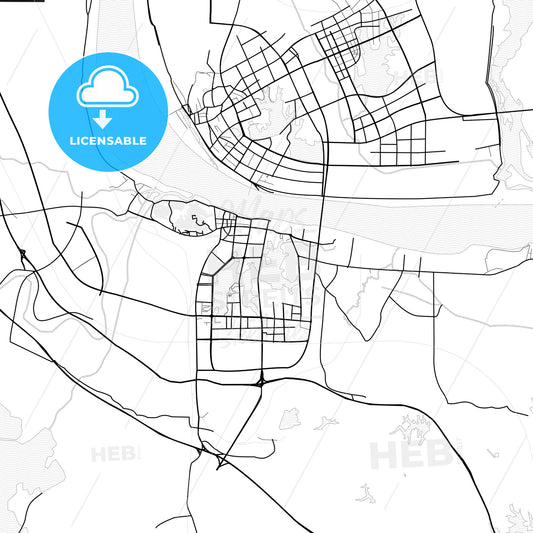 Vector PDF map of Ezhou, China