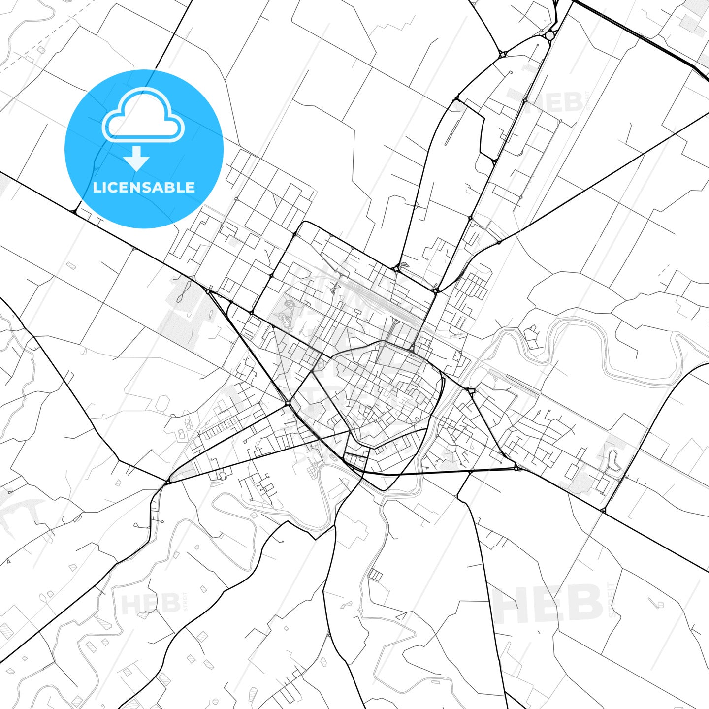 Vector PDF map of Faenza, Italy