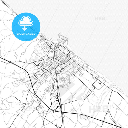 Vector PDF map of Fano, Italy