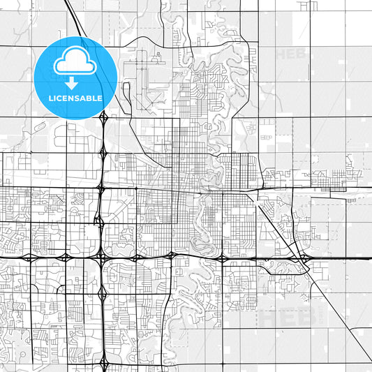 Vector PDF map of Fargo, North Dakota, United States