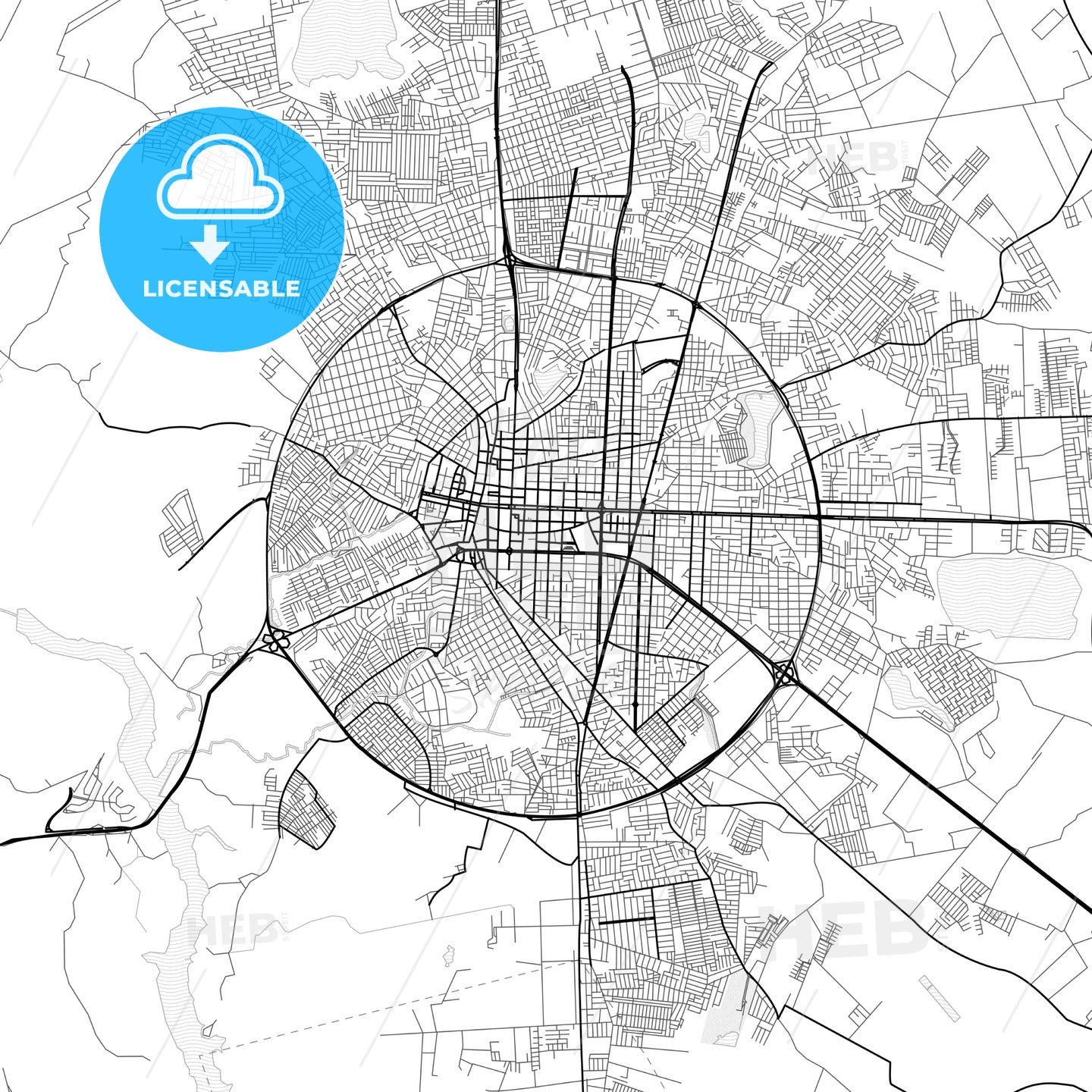 Vector PDF map of Feira de Santana, Brazil