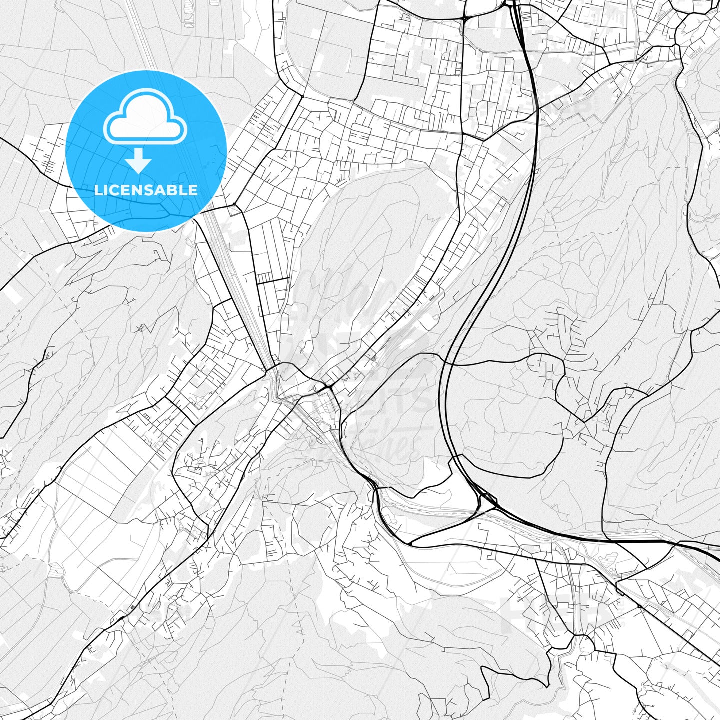 Vector PDF map of Feldkirch, Austria