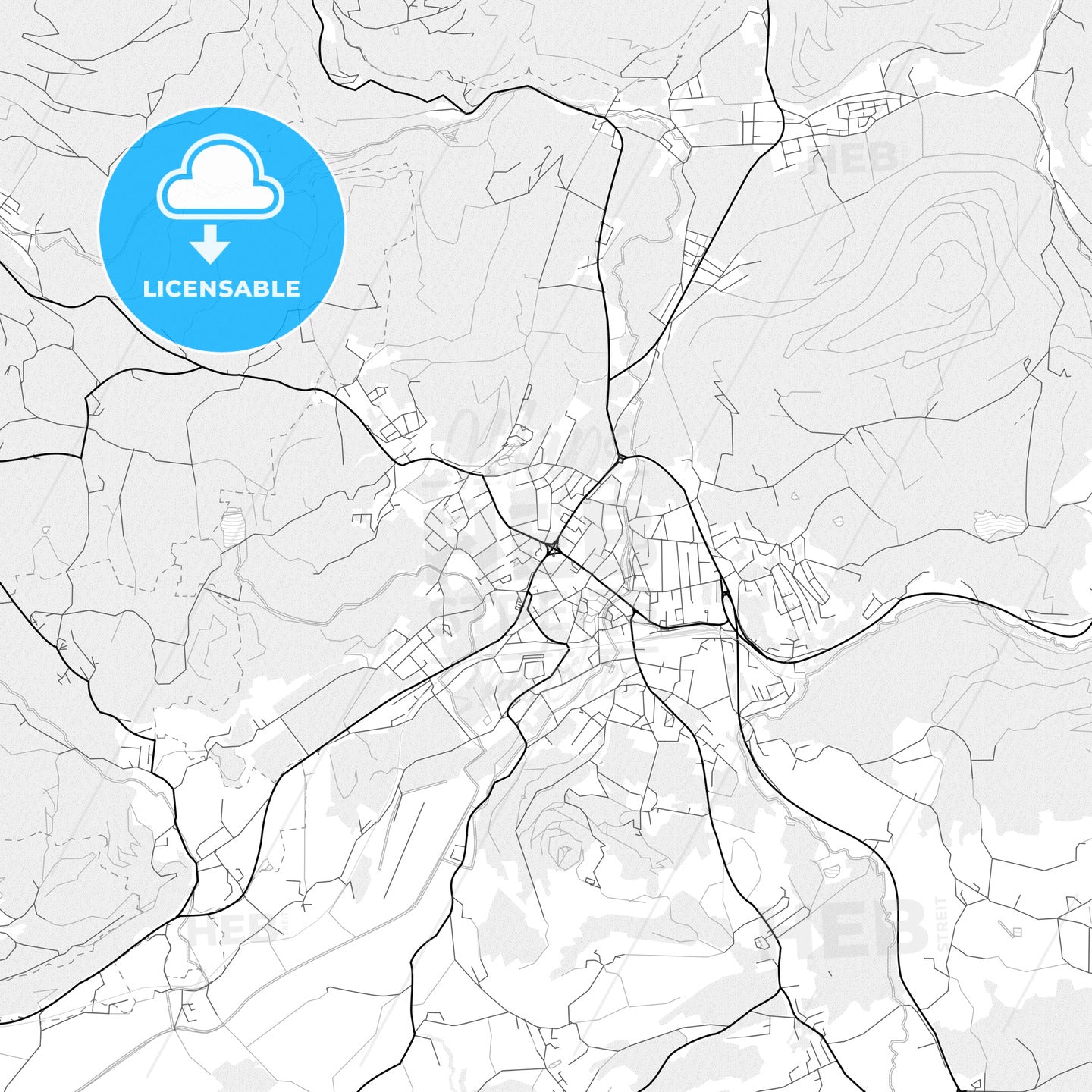 Vector PDF map of Feldkirchen, Austria