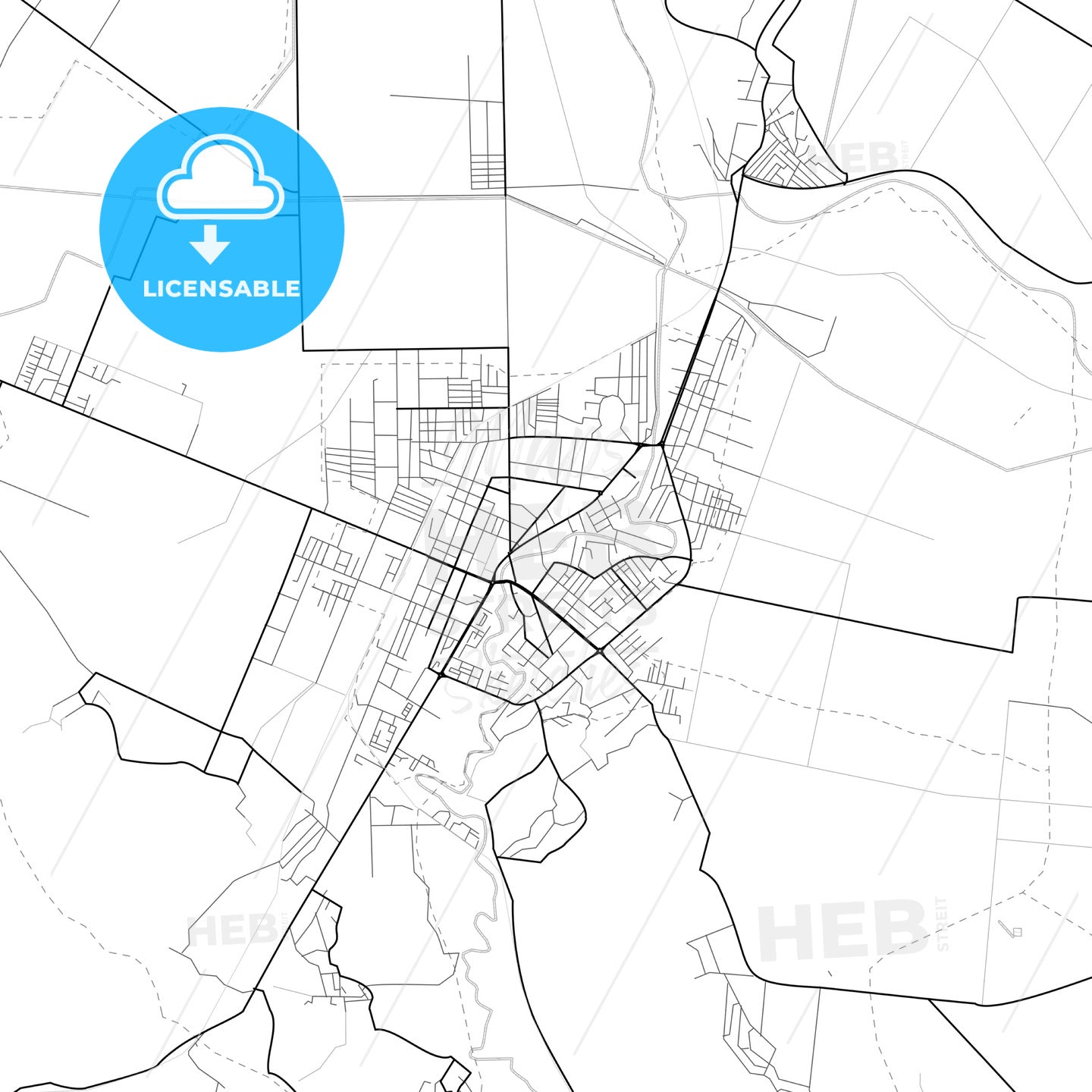 Vector PDF map of Fier, Albania