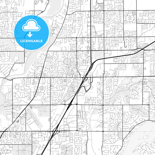 Vector PDF map of Fishers, Indiana, United States