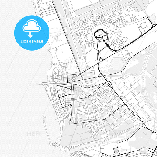 Vector PDF map of Fiumicino, Italy