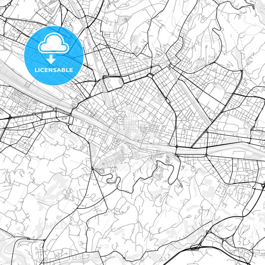 Vector PDF map of Florence, Italy