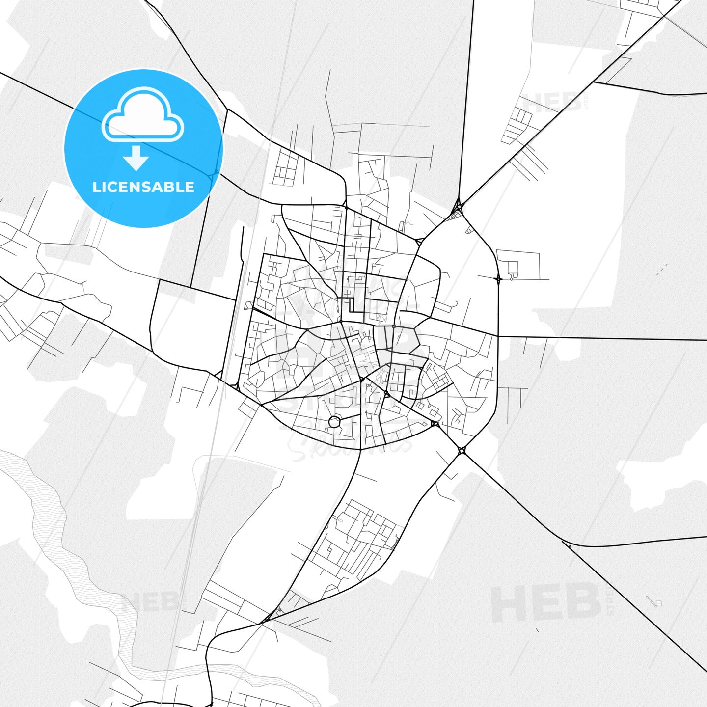 Vector PDF map of Focșani, Romania