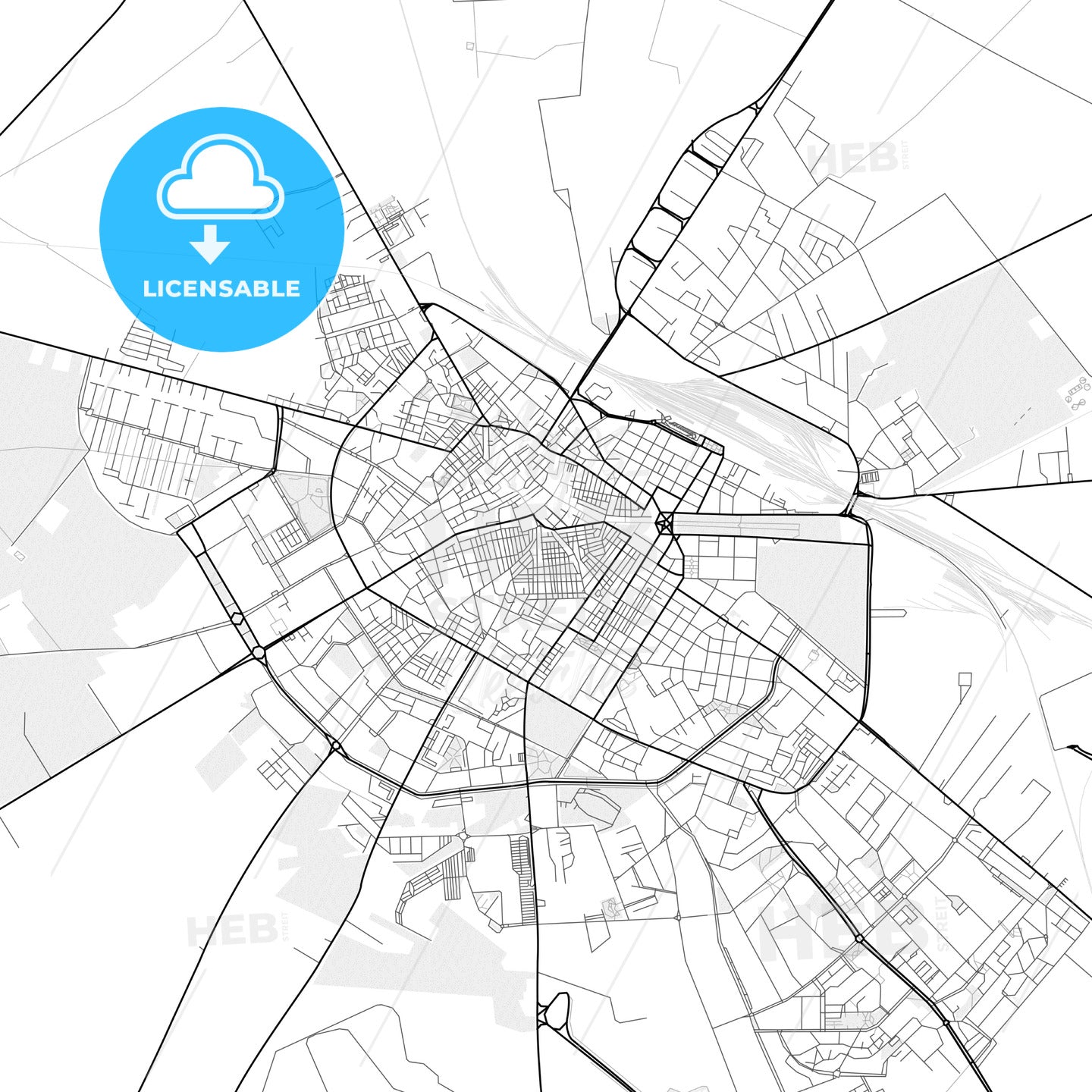 Vector PDF map of Foggia, Italy