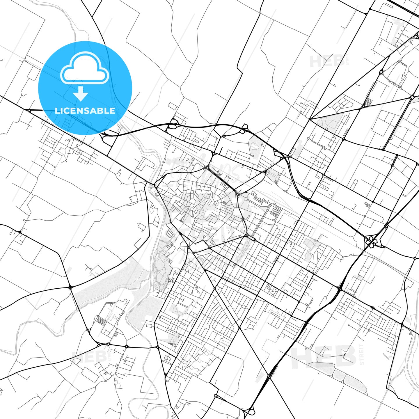 Vector PDF map of Forlì, Italy